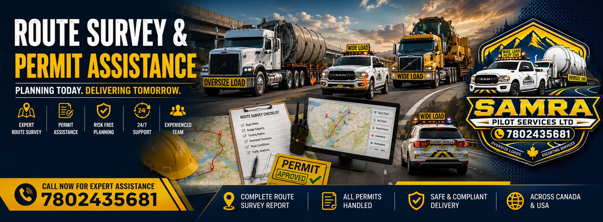Route Survey & Permit Assistance Canada | Samra Car Pilot Services Ltd